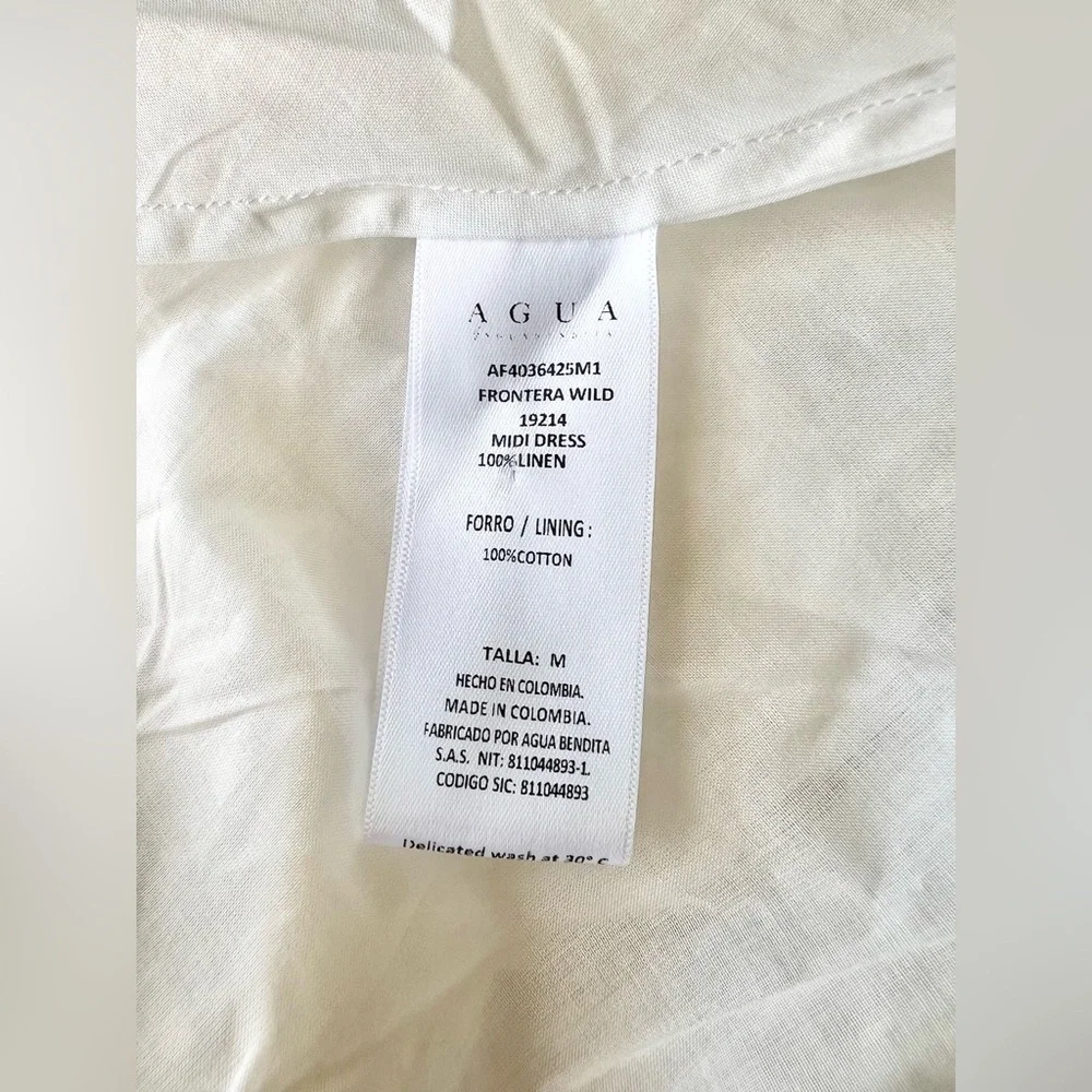 NEW Agua By Agua Bendita  Fontera Wild Embroidered Linen Midi Dress Size Medium. - Picture 9 of 10